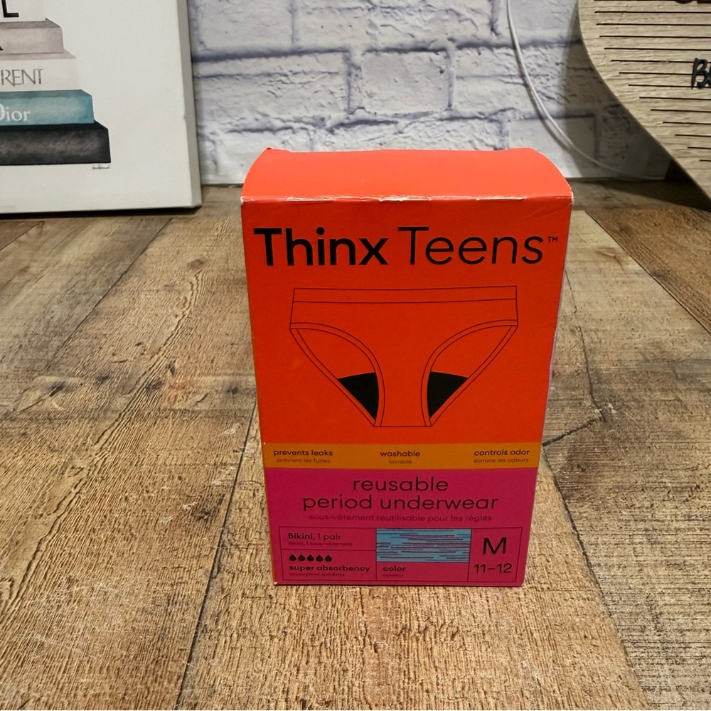 Thinx Teens Super Absorbency Cotton Bikini Period Underwear, Hologram nwt